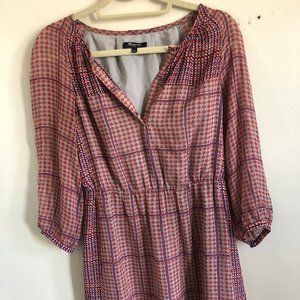MADEWELL PRINTED GEOMETRIC PATTERNED SILK DRESS 2